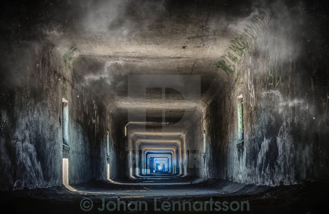 "Light at the end of the tunnel" stock image