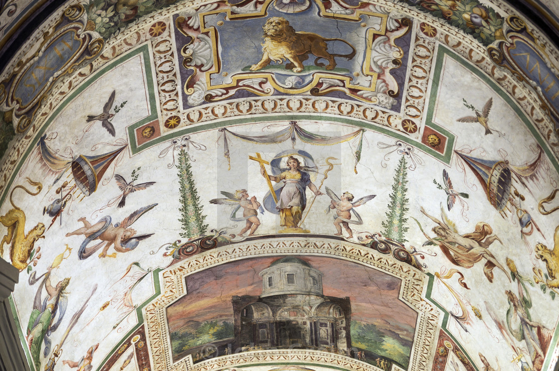 Ceiling Fresco Located Just Outside The Sistine Chapel