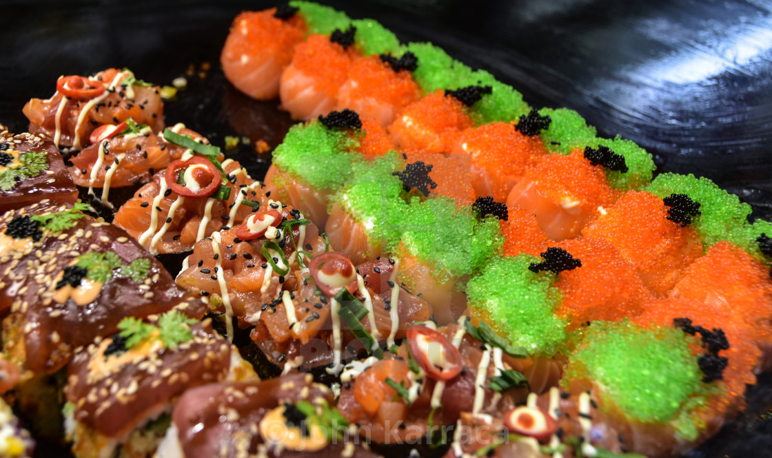 "oriental food and sushi is delicious and gives us flavors and colors" by John Karraca - $4.58 "oriental food and sushi is delicious and gives us flavors and colors" stock image