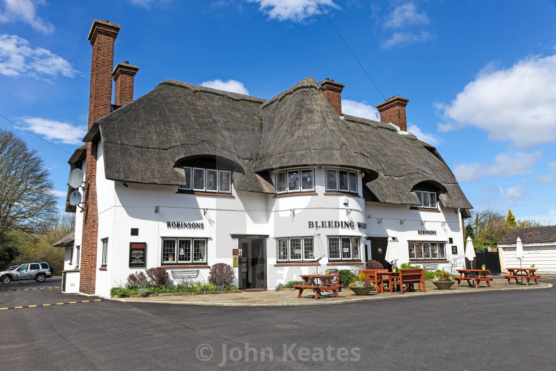 "The Bleeding Wolf public house or pub Scholar Green Cheshire Eng" stock image