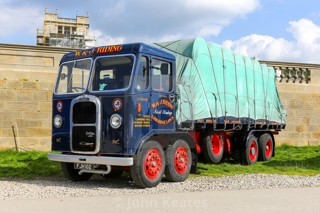 "Scammell Rigid 8 - Reg No FJH 102, built in 1939, shown here in" stock image