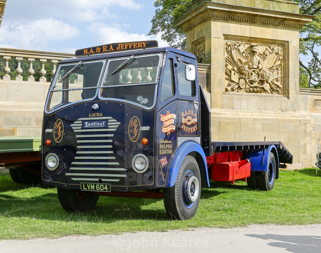 "1955 Sentinel DV4/4 flatbed in the livery of R.A & R.A Jeffery," stock image