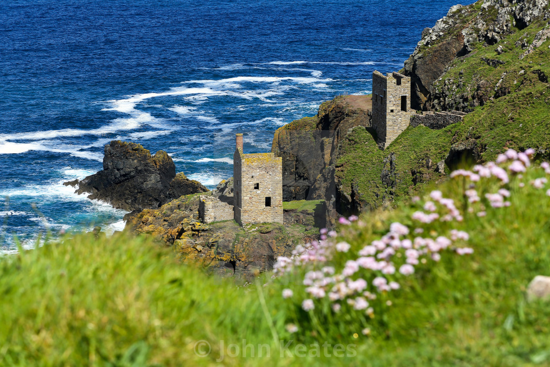 "Crowns Mine at Botallack ex-tin mine in Cornwall, England United" stock image