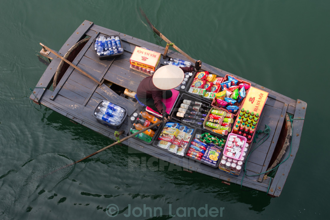 "Halong Bay Snack Boat" stock image