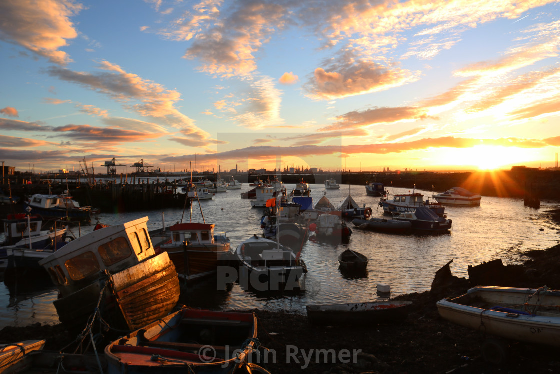 "Paddy's Hole , South Gare, Redcar at Sunset." stock image