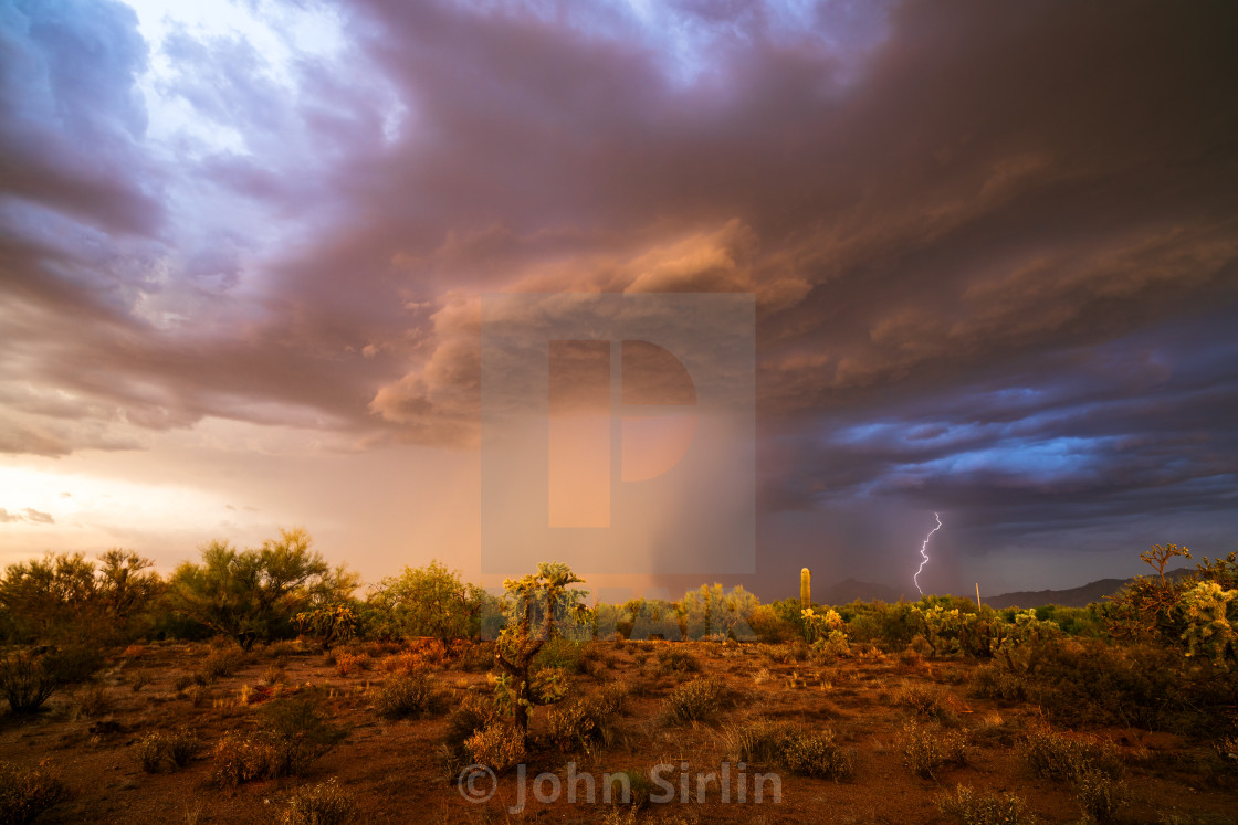 "Thunderstorm in the desert" stock image