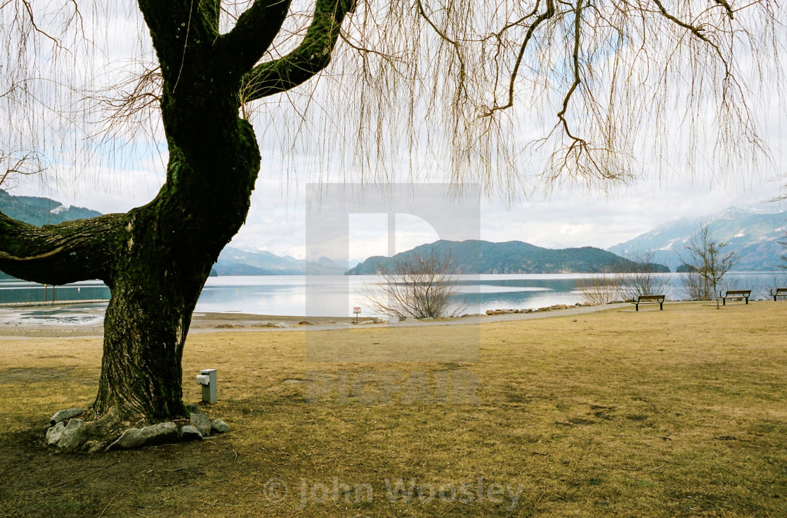 "Lake with Mountains in background" stock image