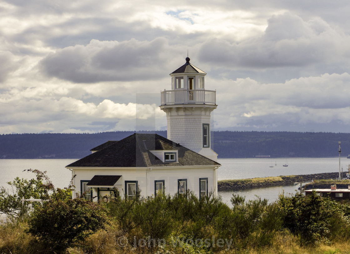 "Lighthouse in Port Townsend" stock image