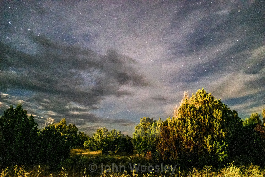 "Cloudy sky with stars" stock image