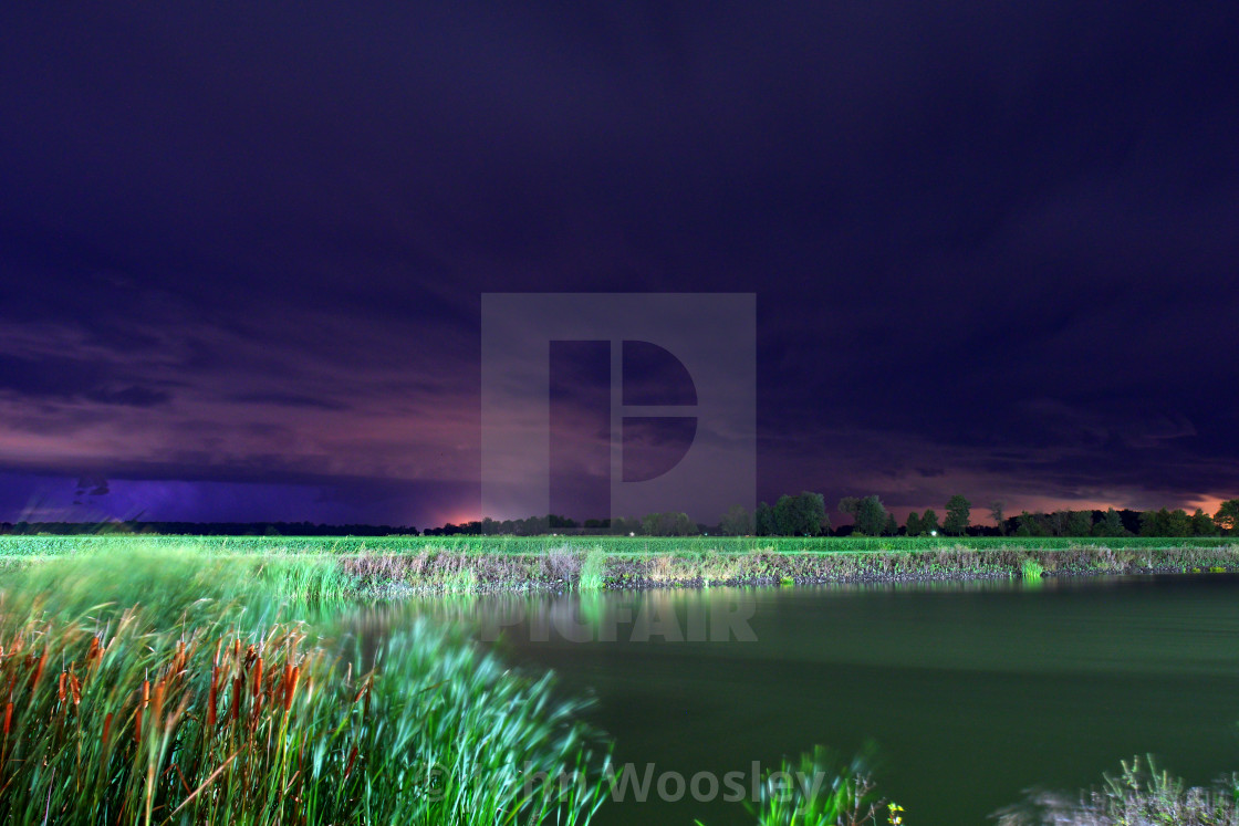 "Storm and retention pond" stock image