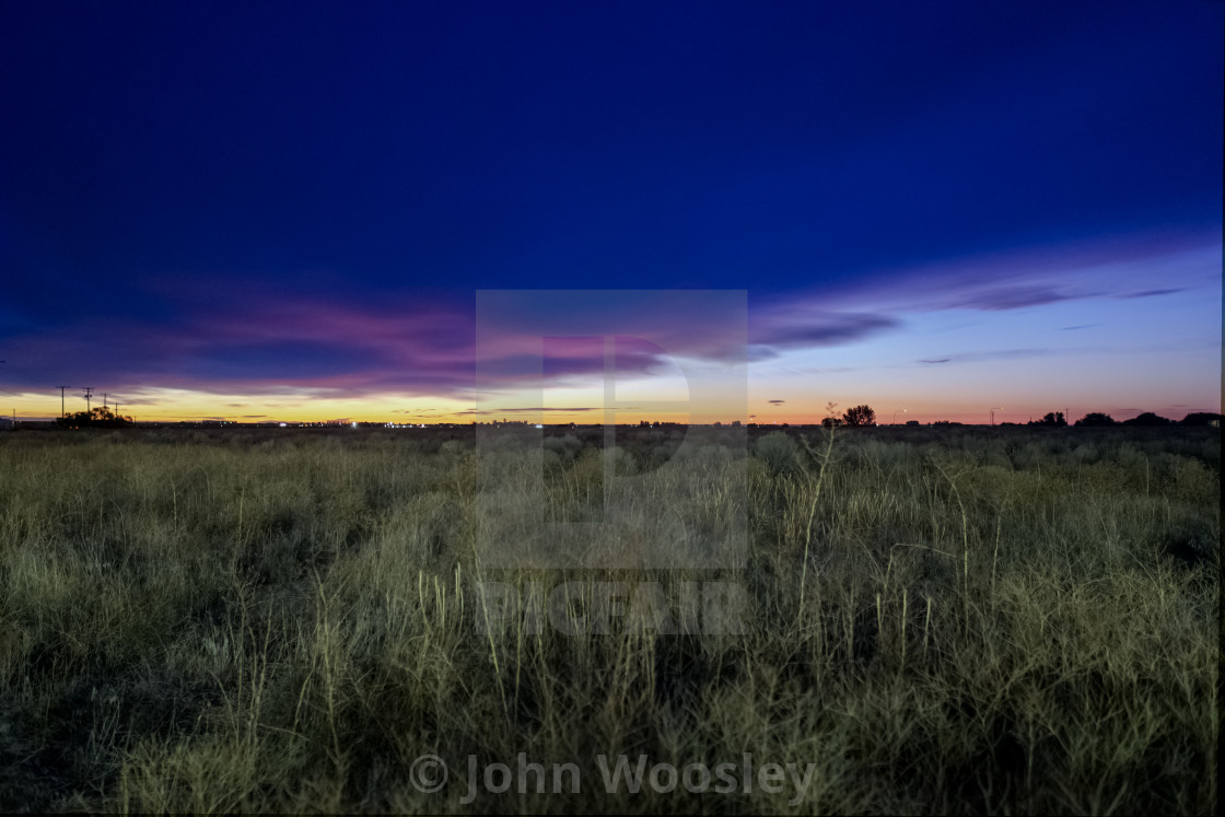 "Sunrise at Moses Lake Washington" stock image