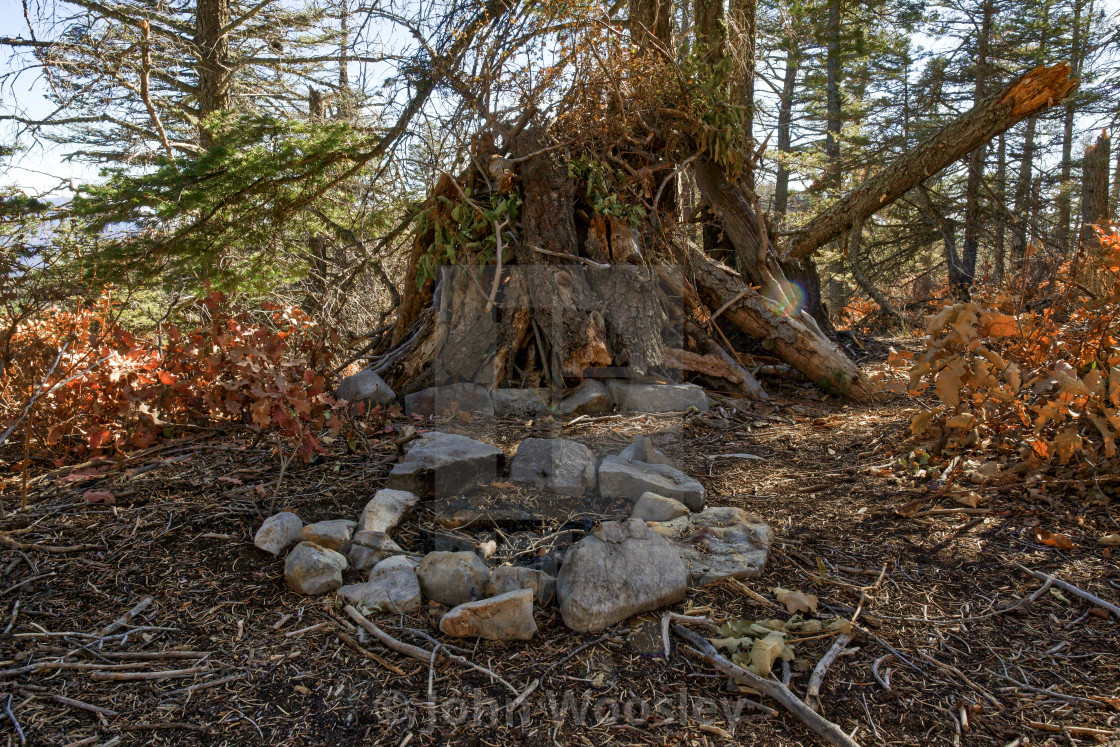 "Fire pit and stick home" stock image