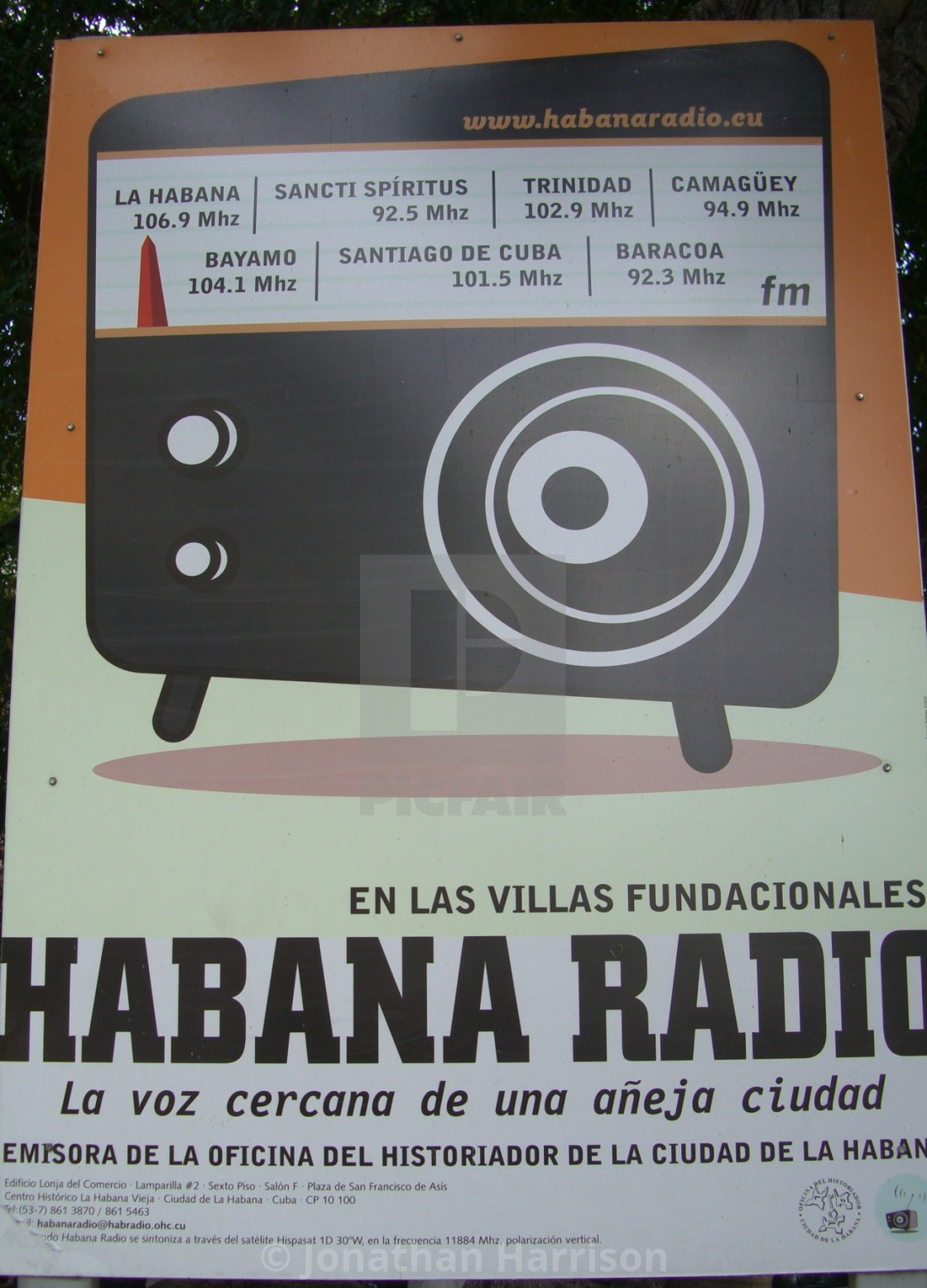 "Habana Radio Poster, Havana" stock image