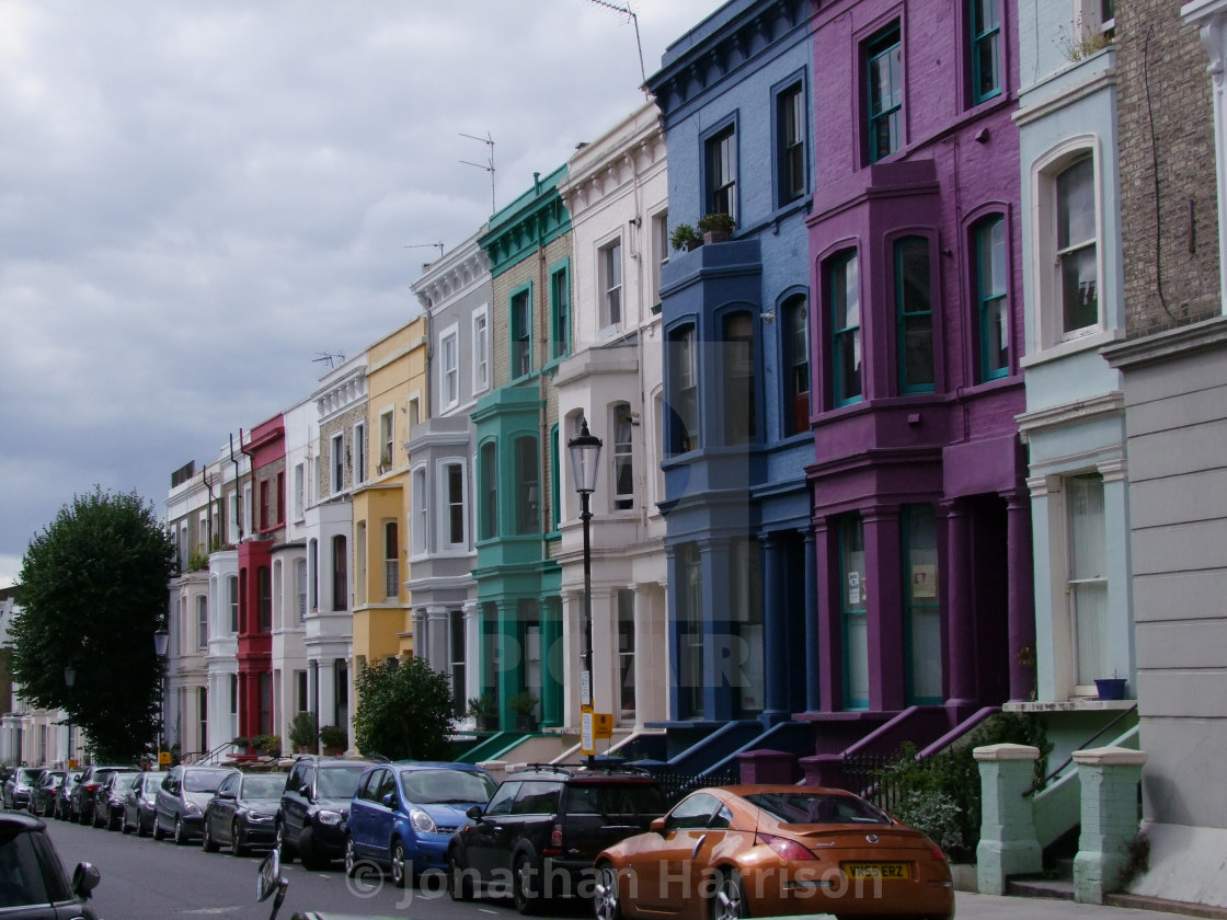 "Colorful Houses, Off Portobello Road" by Jonathan Harrison - $12.46 "Colorful Houses, Off Portobello Road" stock image