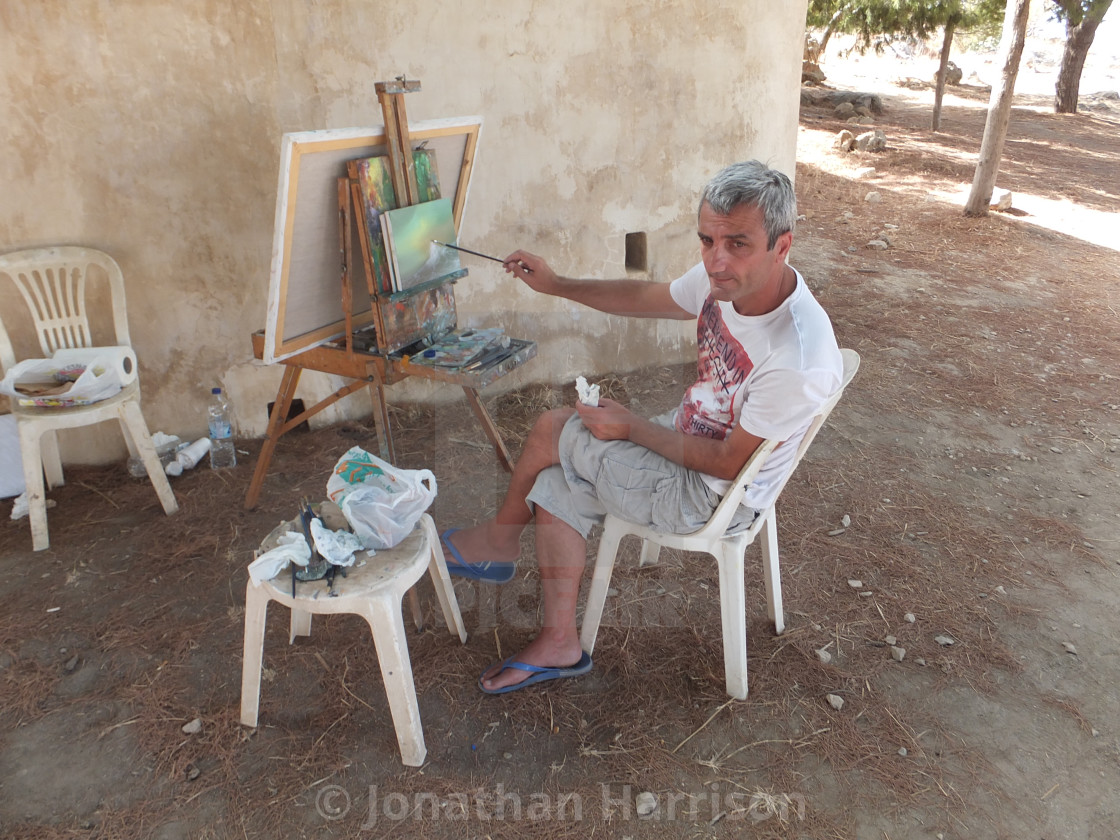"Portrait of a Painter, Fortezza Castle, Rethimnon" by Jonathan Harrison - $12.44 "Portrait of a Painter, Fortezza Castle, Rethimnon" stock image