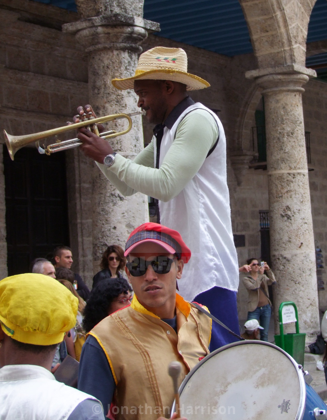 "Cuban Trumpeter & Drummer, Cathedral Square" by Jonathan Harrison - $12.44 "Cuban Trumpeter & Drummer, Cathedral Square" stock image