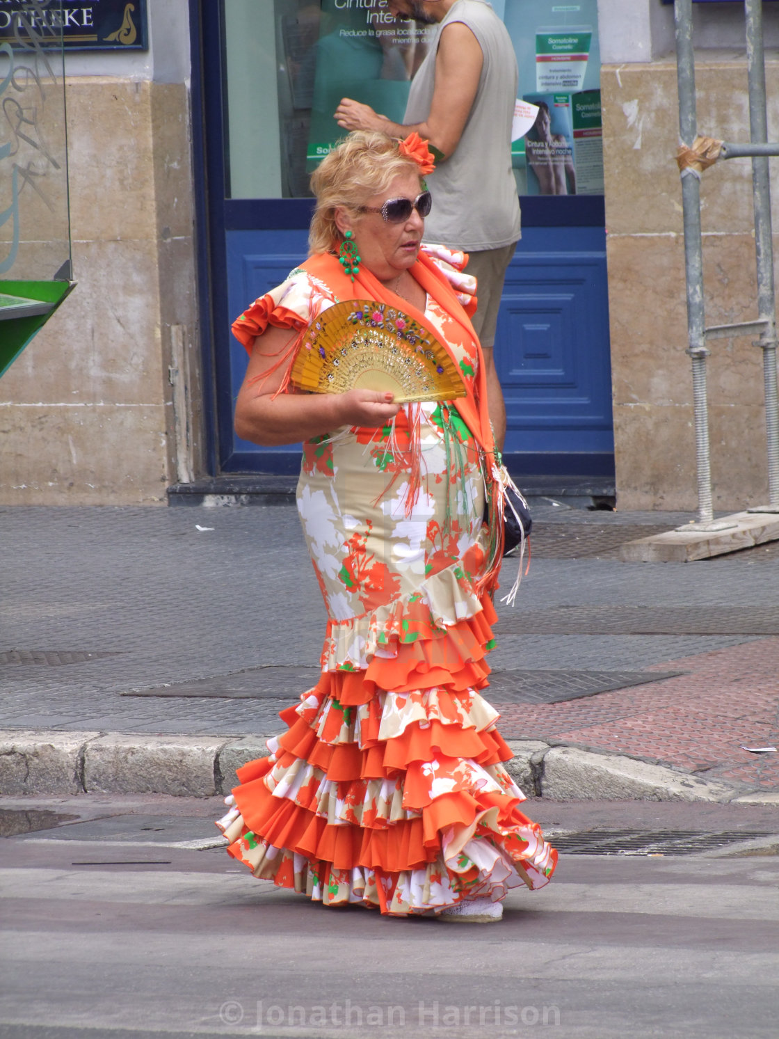 "Woman in Costume, Plaza de La Marina" by Jonathan Harrison - $12.44 "Woman in Costume, Plaza de La Marina" stock image