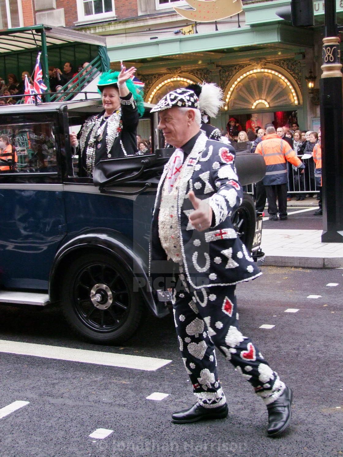 "Pearly King & Queen, New Years Day Parade" by Jonathan Harrison - $12.44 "Pearly King & Queen, New Years Day Parade" stock image