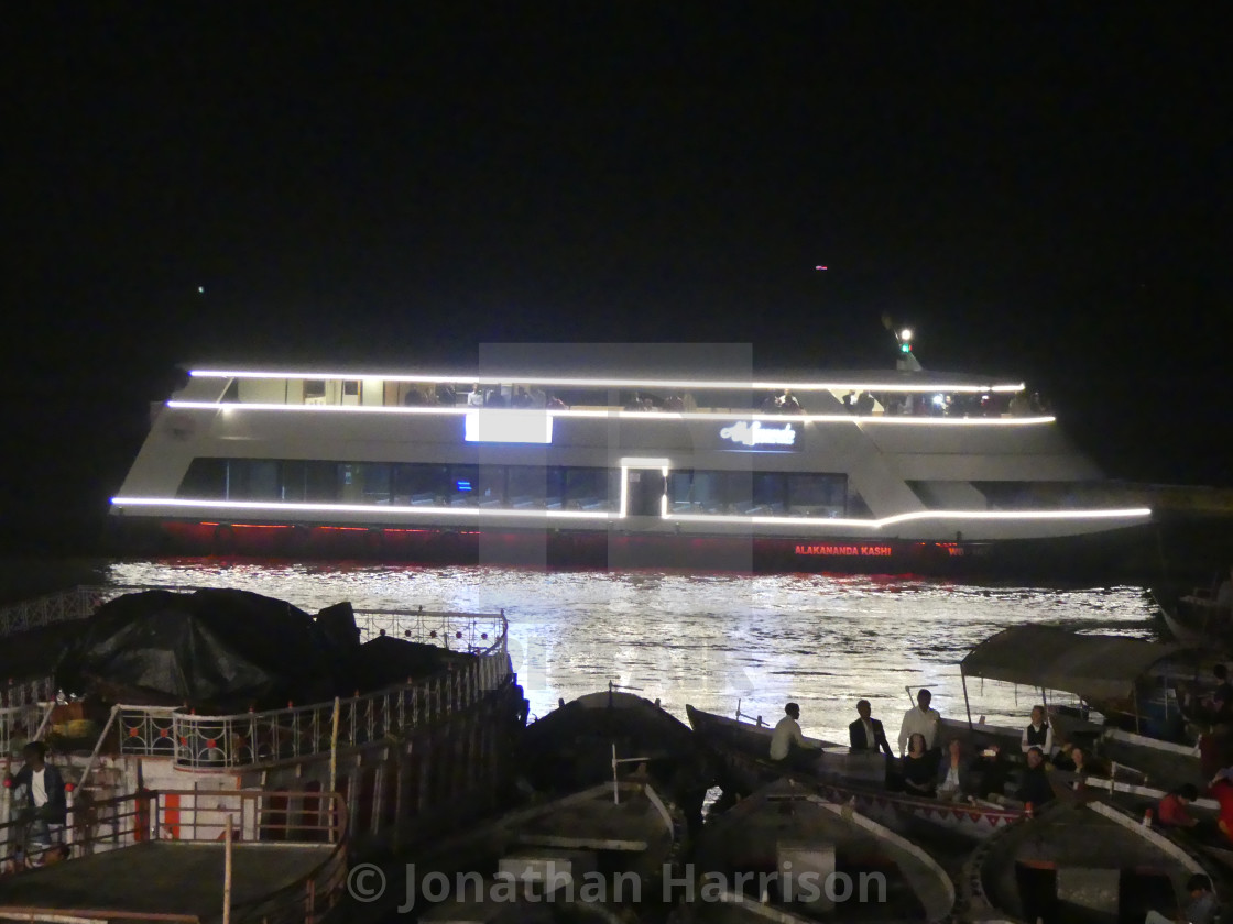 "Illuminated River Boat, River Ganges" by Jonathan Harrison - $12.44 "Illuminated River Boat, River Ganges" stock image