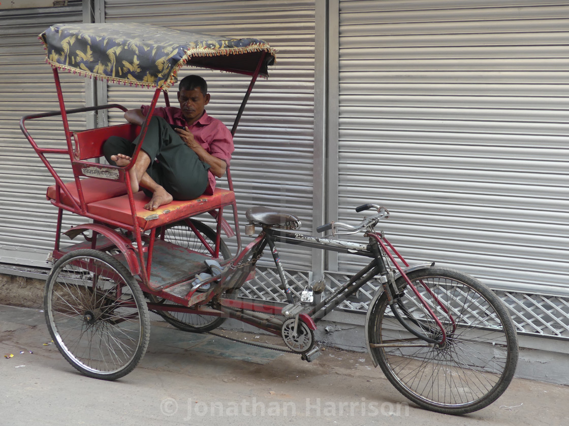 "Indian Trishaw Driver, Chandni Chowk" by Jonathan Harrison - $12.44 "Indian Trishaw Driver, Chandni Chowk" stock image