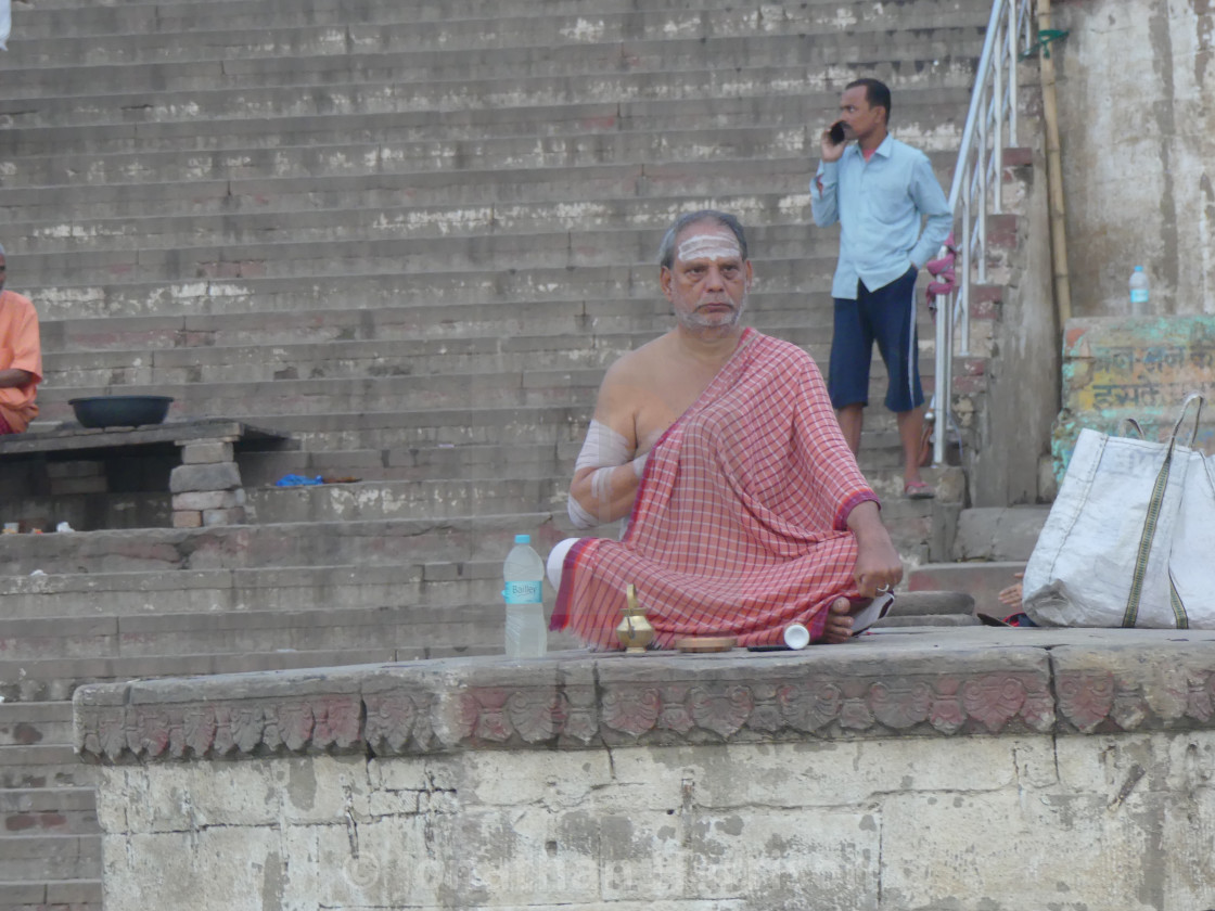 "Indian Man Praying, River Ganges" by Jonathan Harrison - $12.44 "Indian Man Praying, River Ganges" stock image