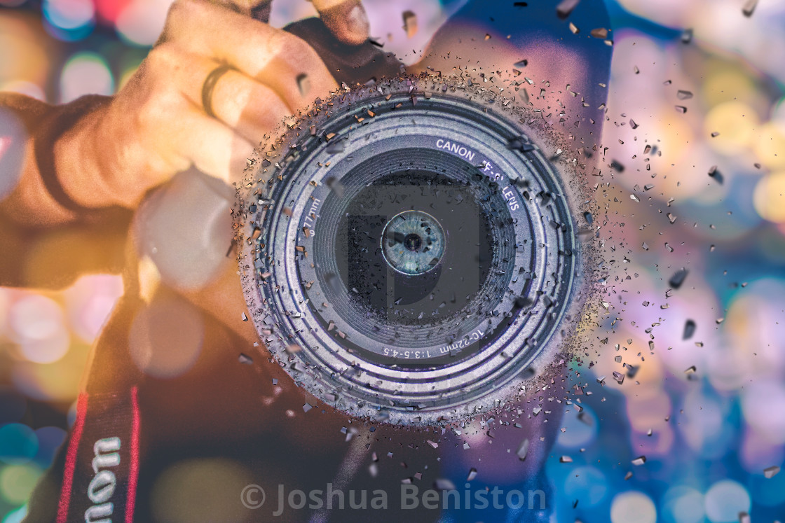 "Exploding Camera" stock image