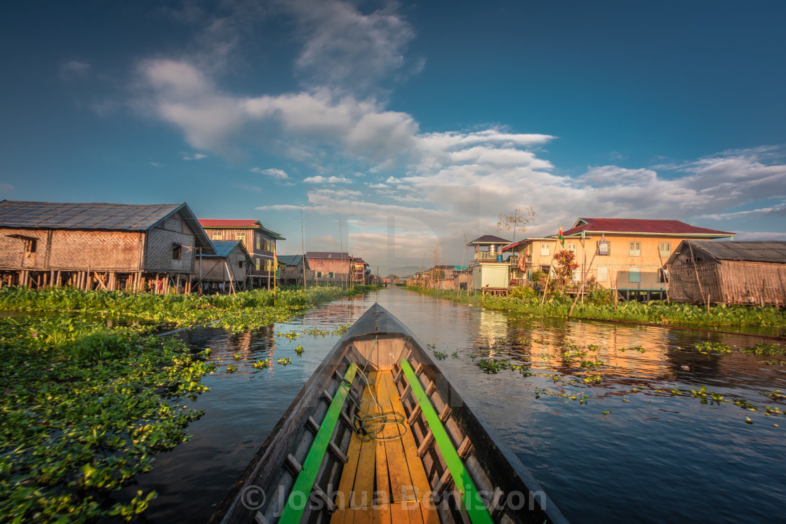 "Travel through the floating village" stock image