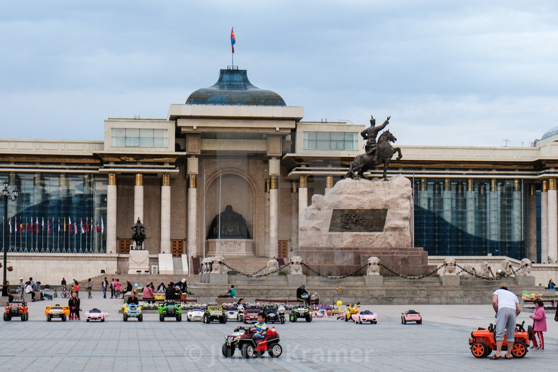 "Joyriding - Chinggis Khan Square, Ulaanbator, Mongolia 2" stock image