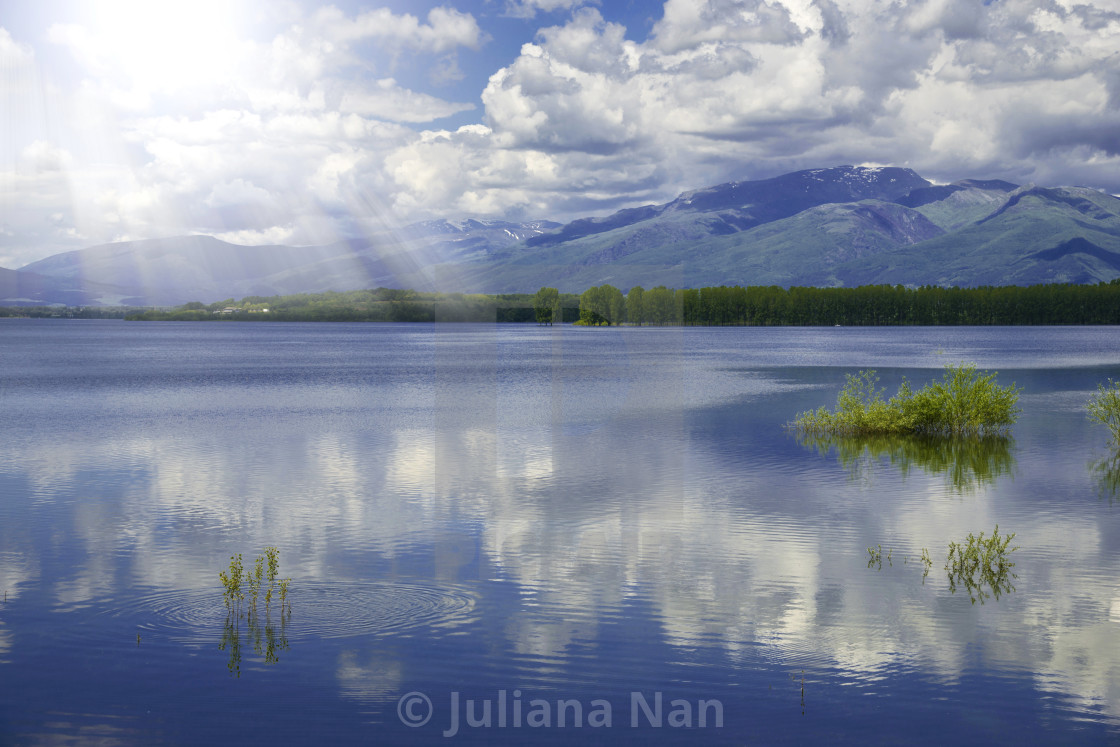 "Landscape with beautiful reflection in the water.Art Photography." stock image