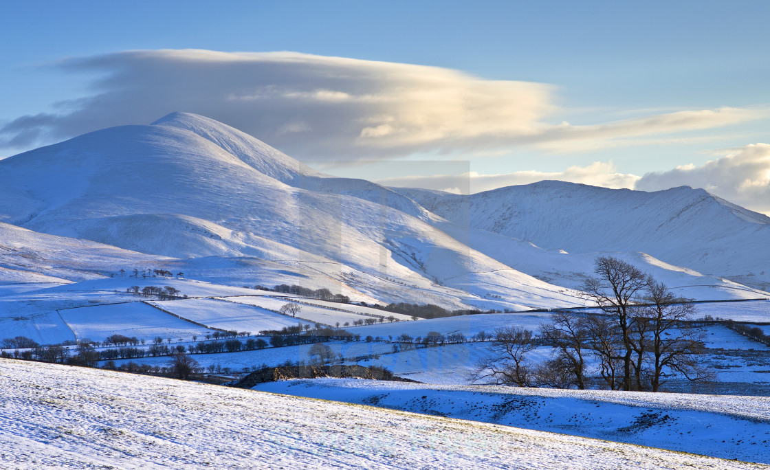 "Skiddaw in snow" stock image