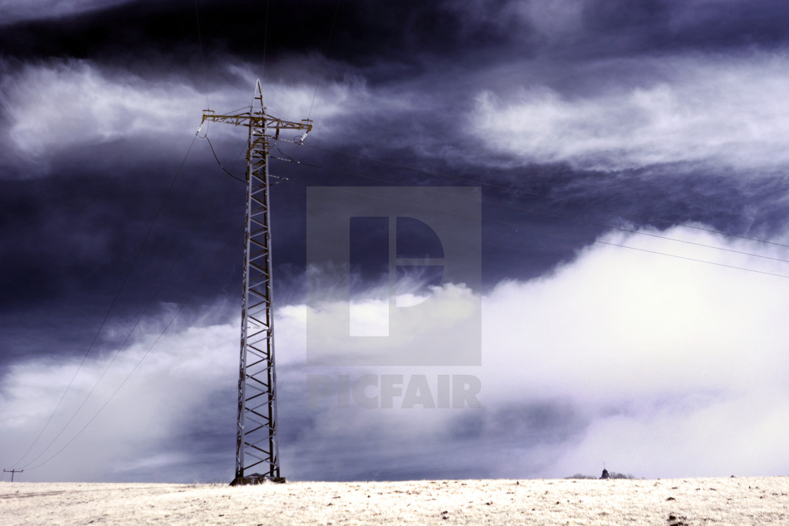 "Infrared power pole and dark sky" by Justin LaBerge - $15.37 "Infrared power pole and dark sky" stock image