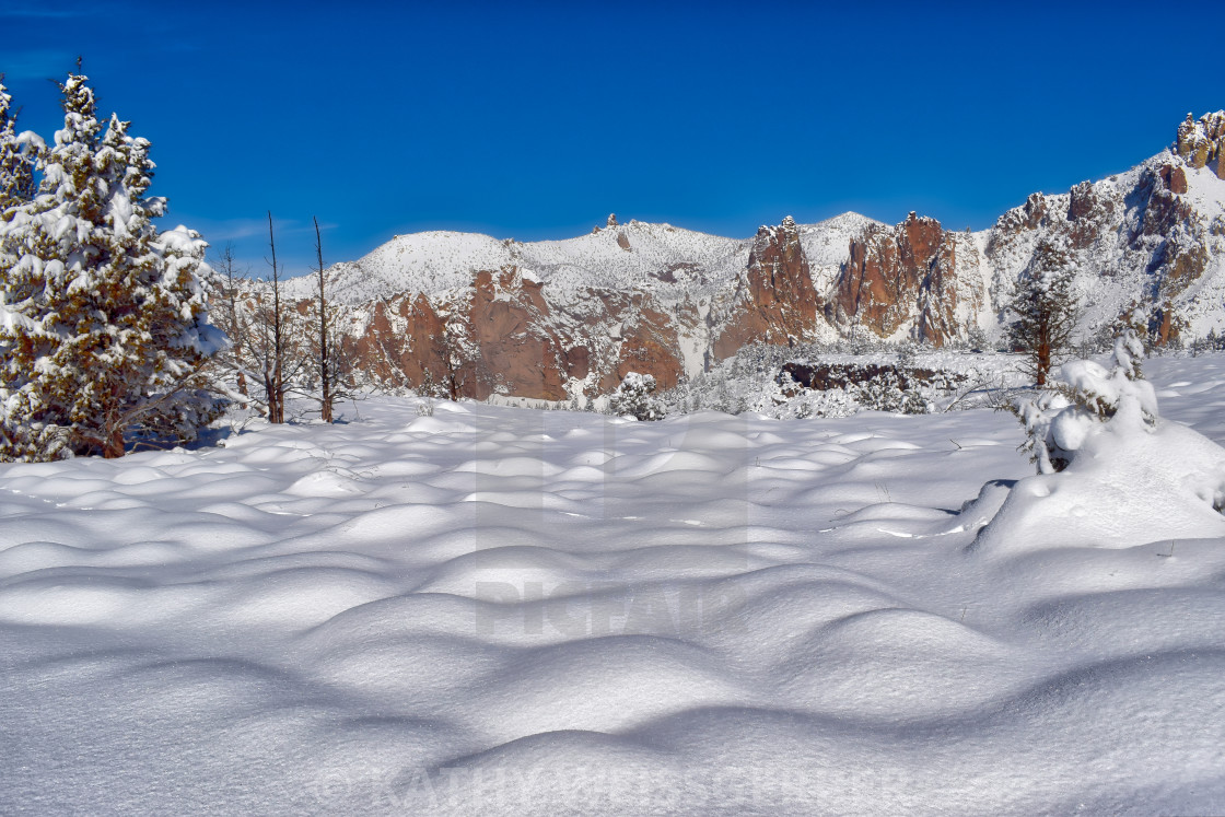 Winter S Snow In Smith Rock State Park In Oregon License Download Or Print For 12 40 Photos Picfair