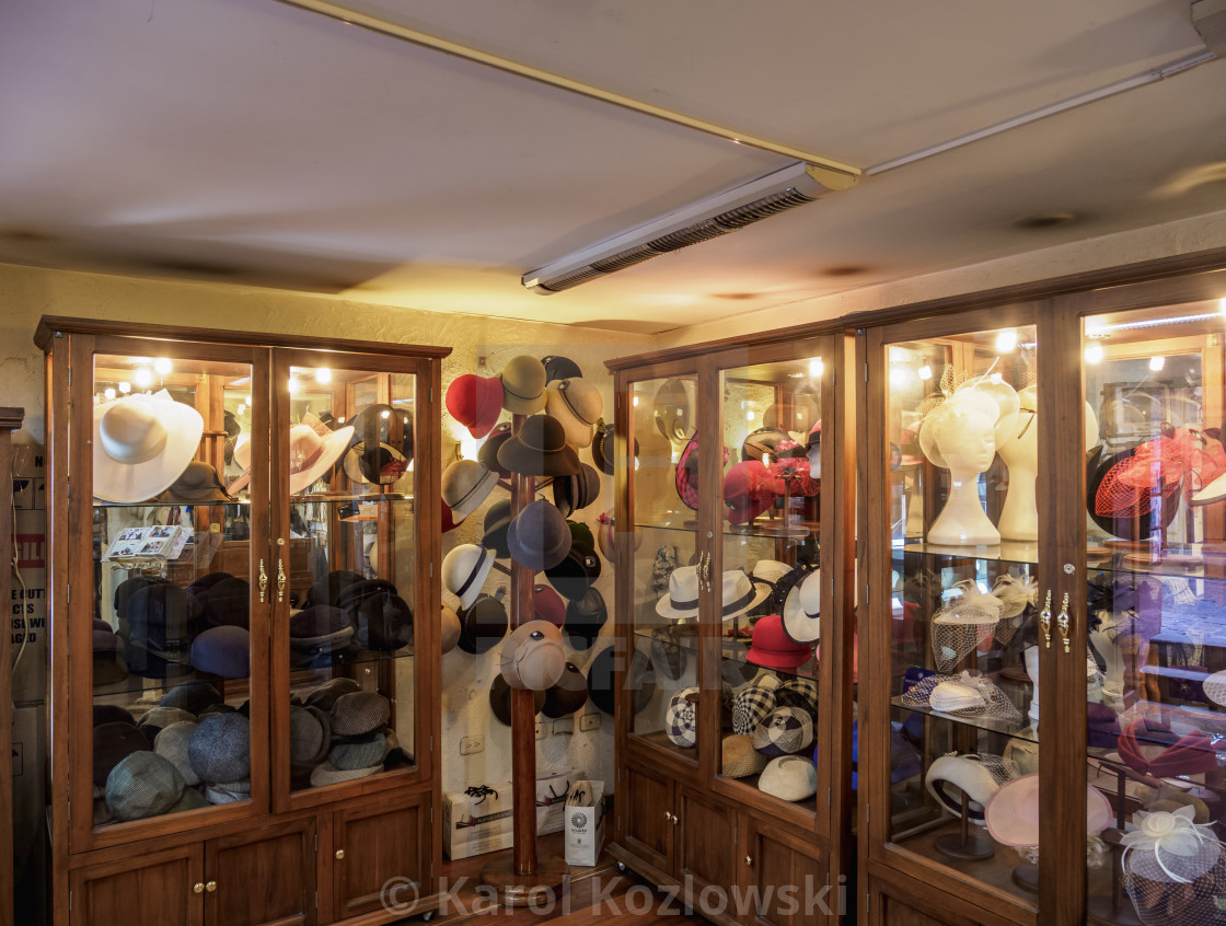 Hat Maker Shop, interior, La Ronda Street, Old Town, Quito,... - License, download or print for £49.00 | Photos | Picfair