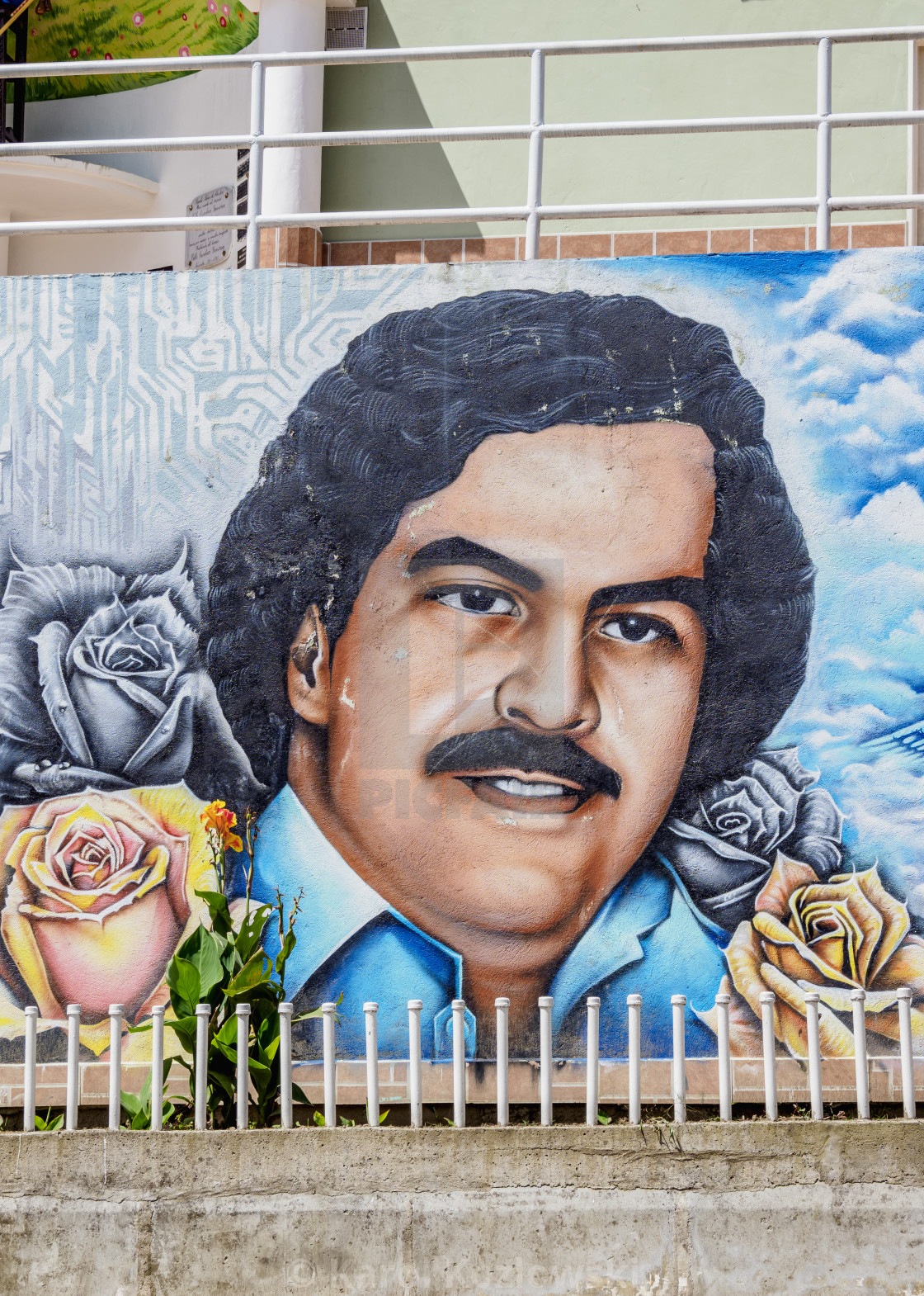 Mural Painting in El Barrio Pablo Escobar, Medellin, Antioquia  Department,... - License, download or print for £49.00 | Photos | Picfair