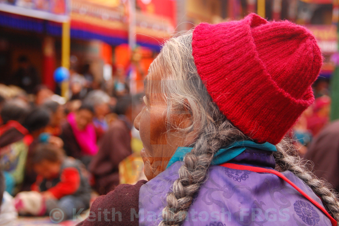 "Among the Red Hats" stock image