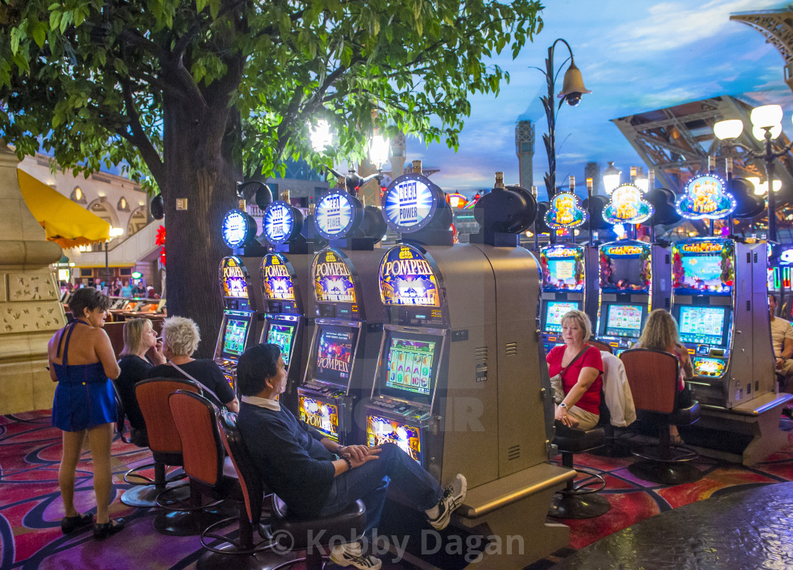 Interior view, slot machines in the Paris Las Vegas Hotel & Casino