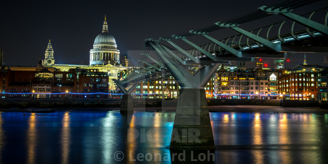 "Millennium bridge and St Paul's Cathedral" by Leonard Loh - $46.22 "Millennium bridge and St Paul's Cathedral" stock image