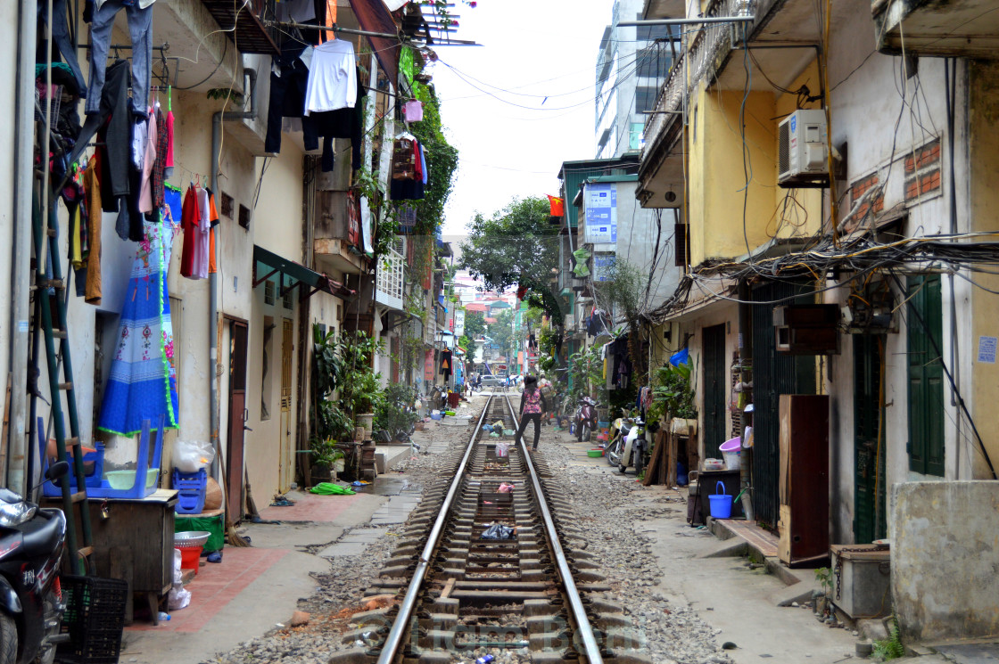 "Hanoi Train Tracks" stock image