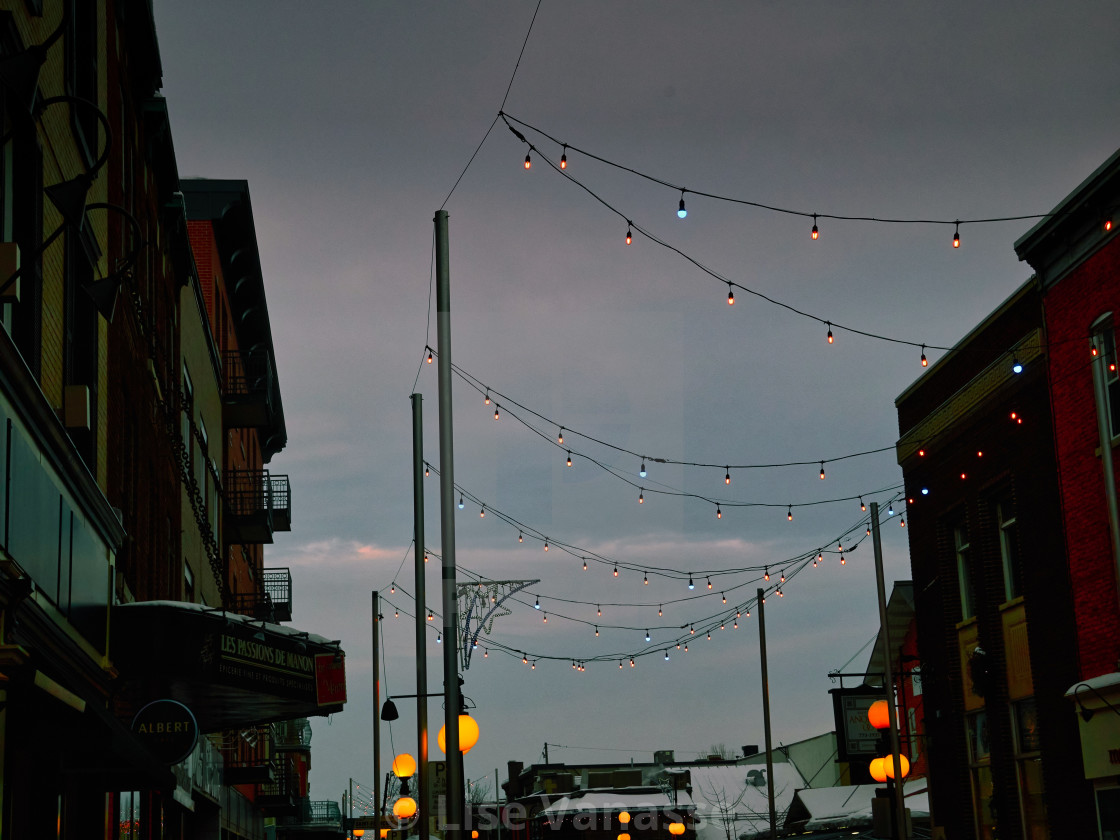 "A street in an illuminated city." by Lise Vanasse - $1.52 "A street in an illuminated city." stock image
