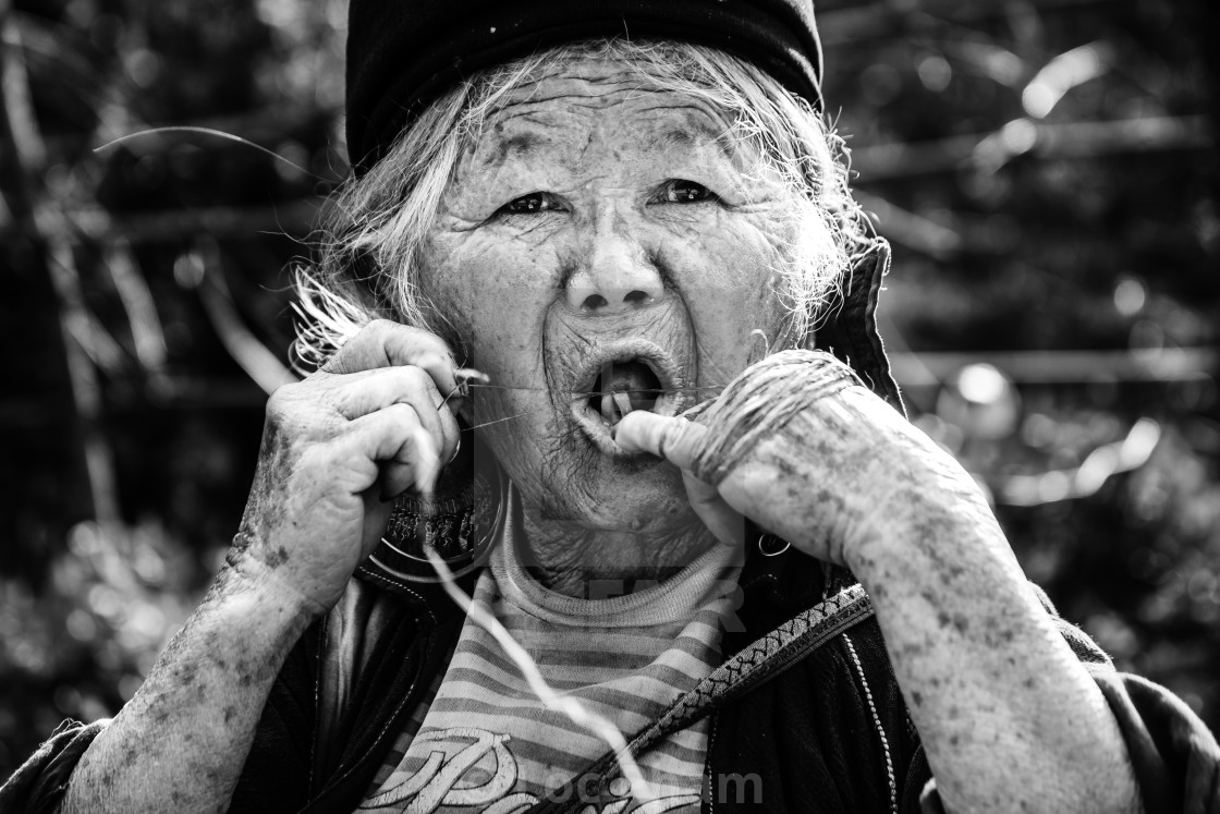 "H'Mong oldwoman" stock image