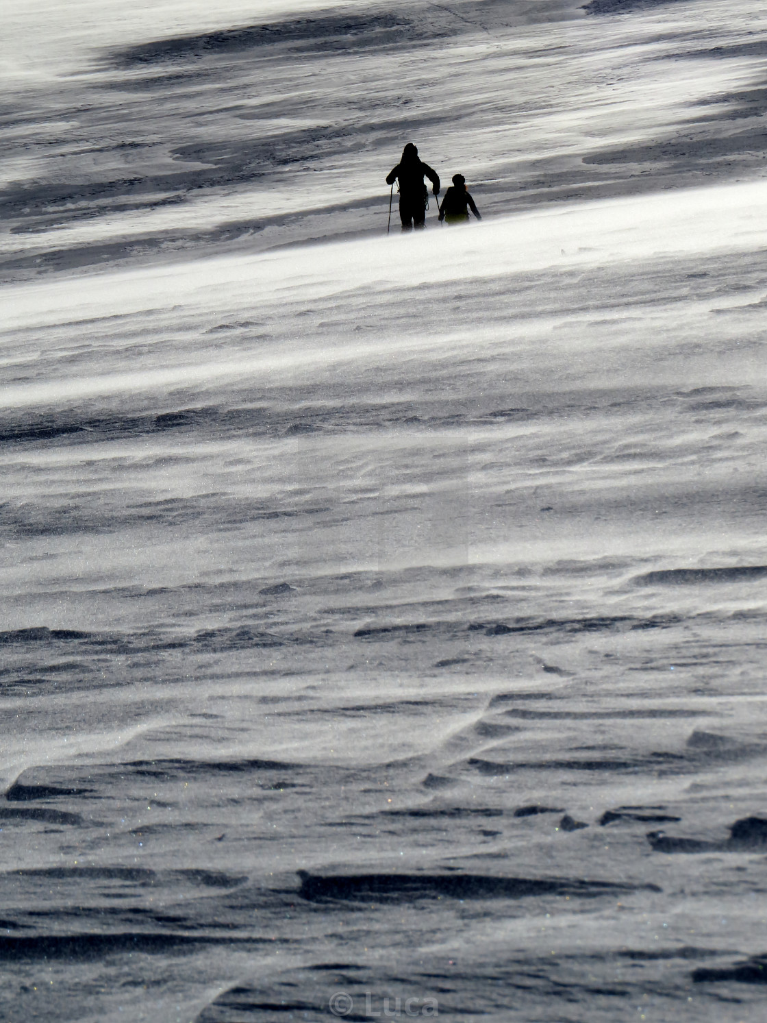 "Two men on a glacier" stock image