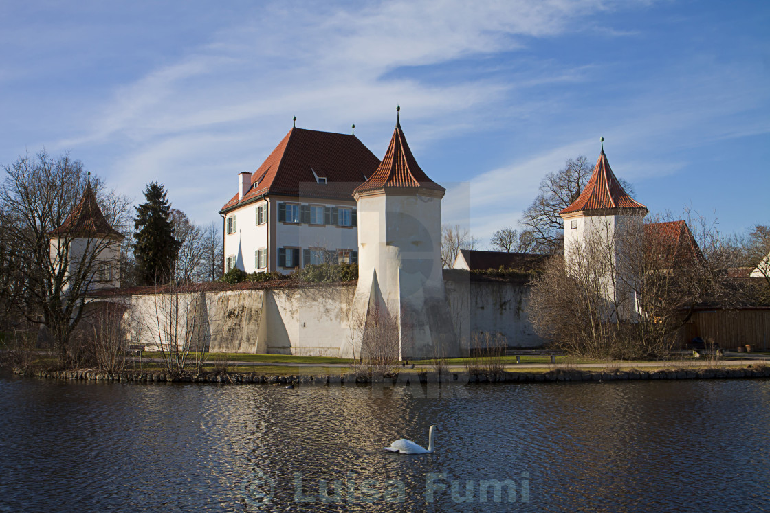 "Munich, Germany: Blutenburg Castle, on the banks of Würm river" stock image