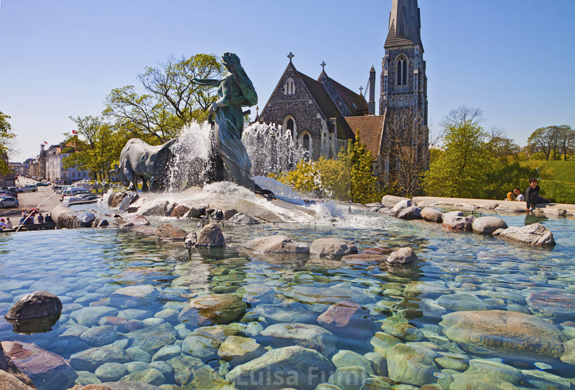 "Copenhagen, Denmark - Gefion Fountain, the largest fountain of the city" stock image