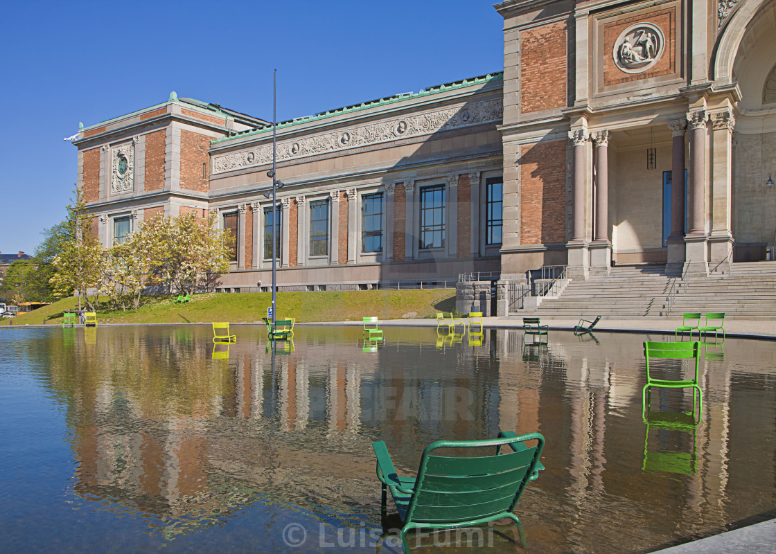 "Copenhagen, Denmark - National Gallery and fountain" stock image