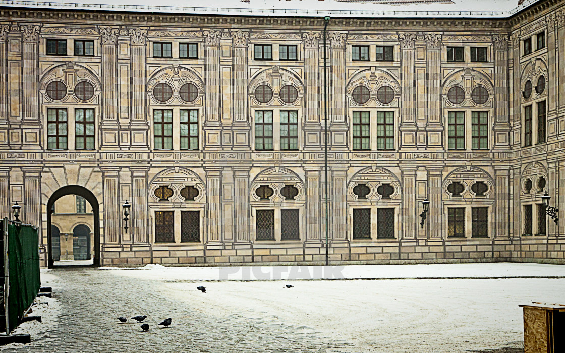 "Munich, Germany - Residenz Palace in winter" stock image