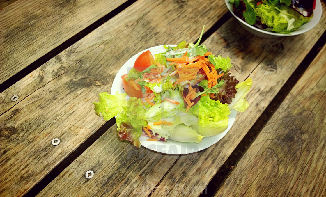 "Mixed salad outdoors" stock image