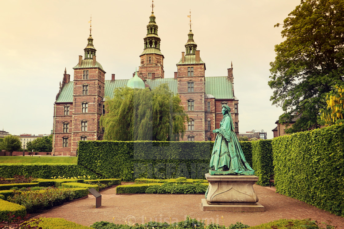 "COPENHAGEN, DENMARK - beautiful view of Rosenborg castle" stock image