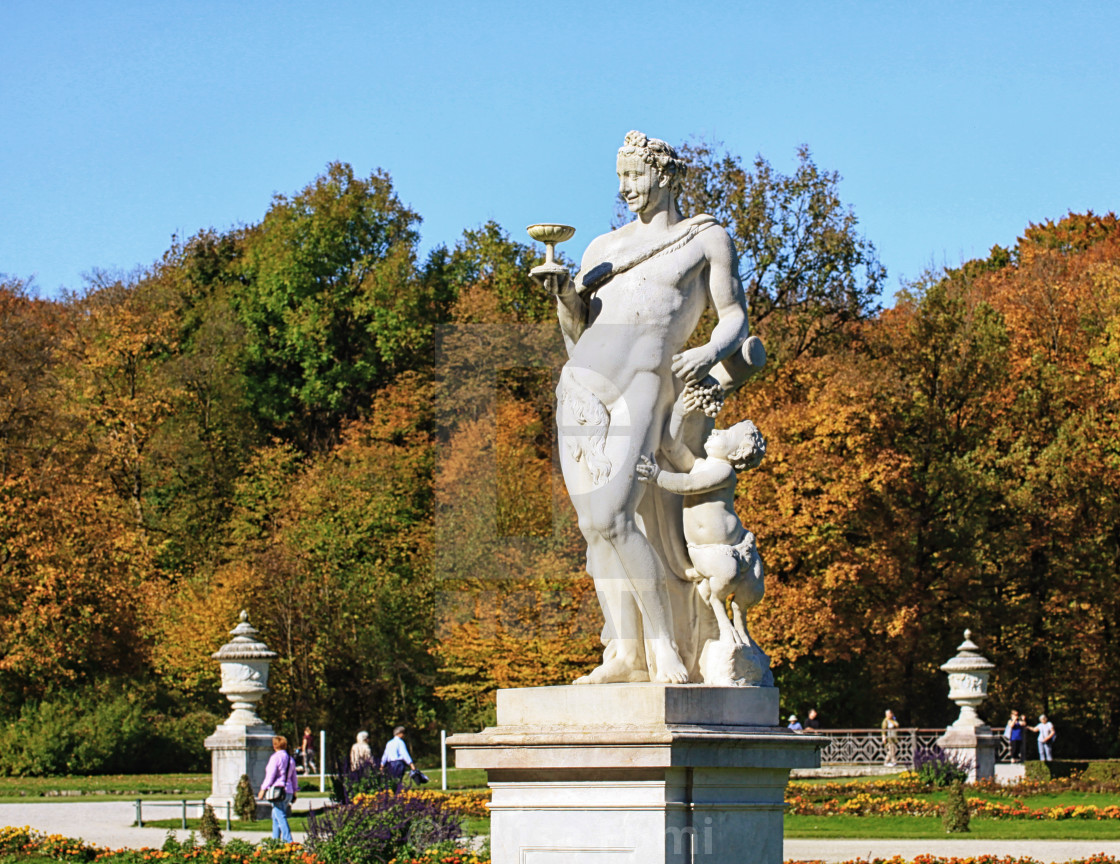 "MUNICH, GERMANY - statue of Roman god of wine Bacchus" stock image