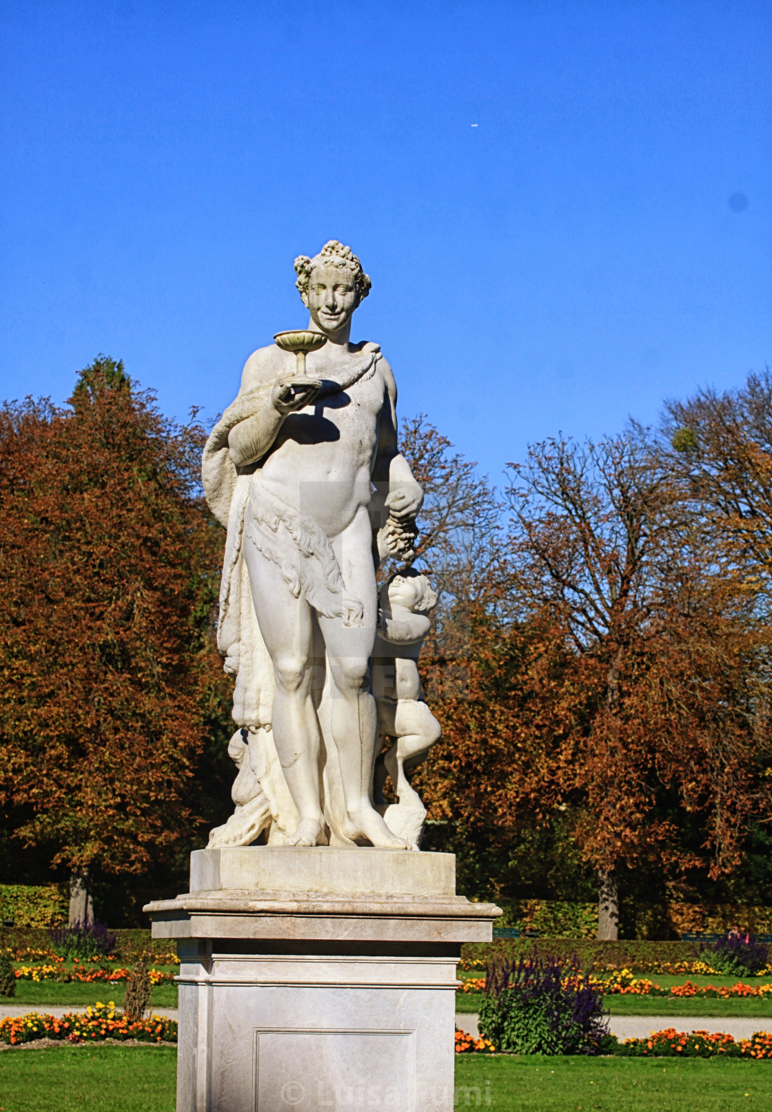 "MUNICH, GERMANY - Statue of Roman god of wine Bacchus" stock image