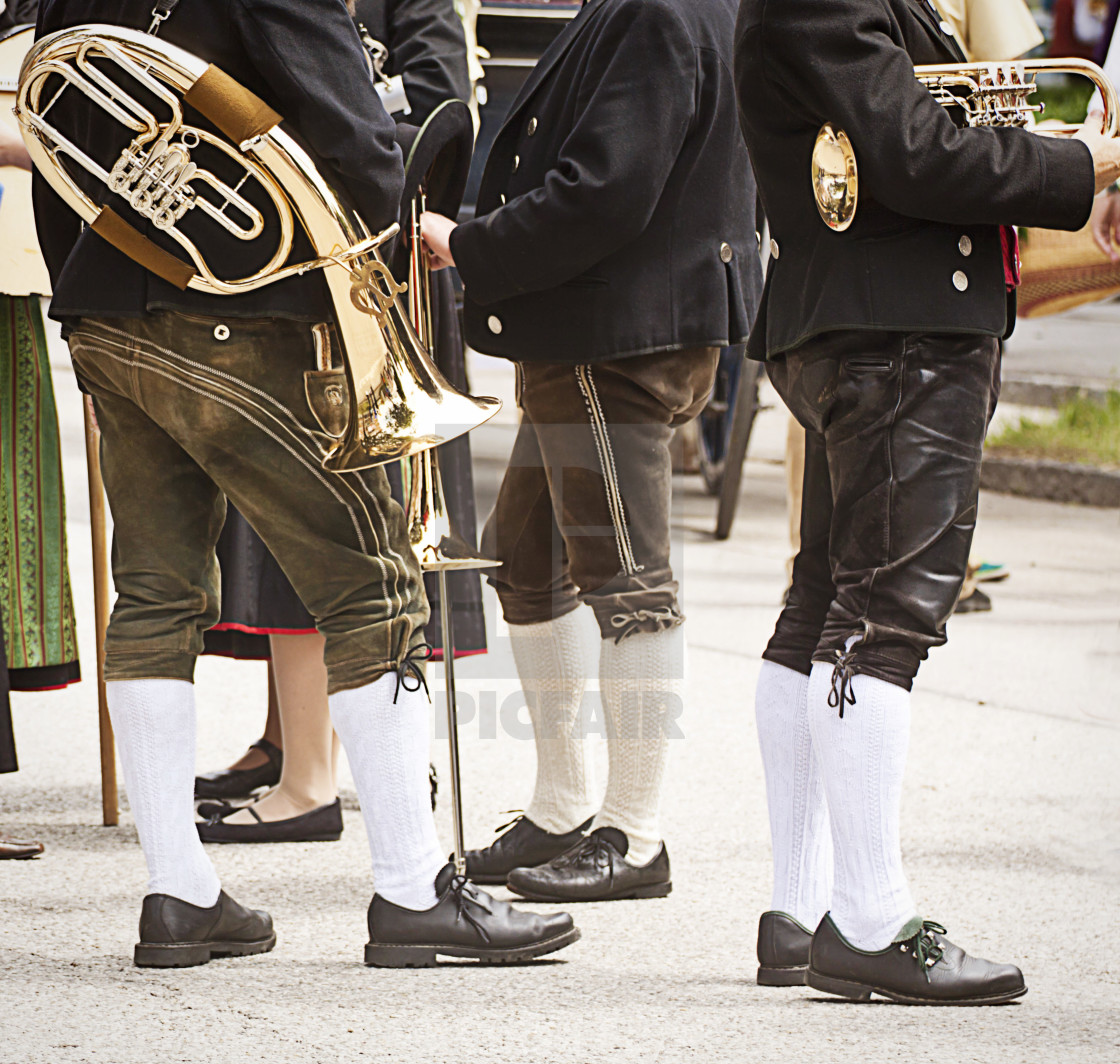 "Brass band in Bavarian costume" stock image